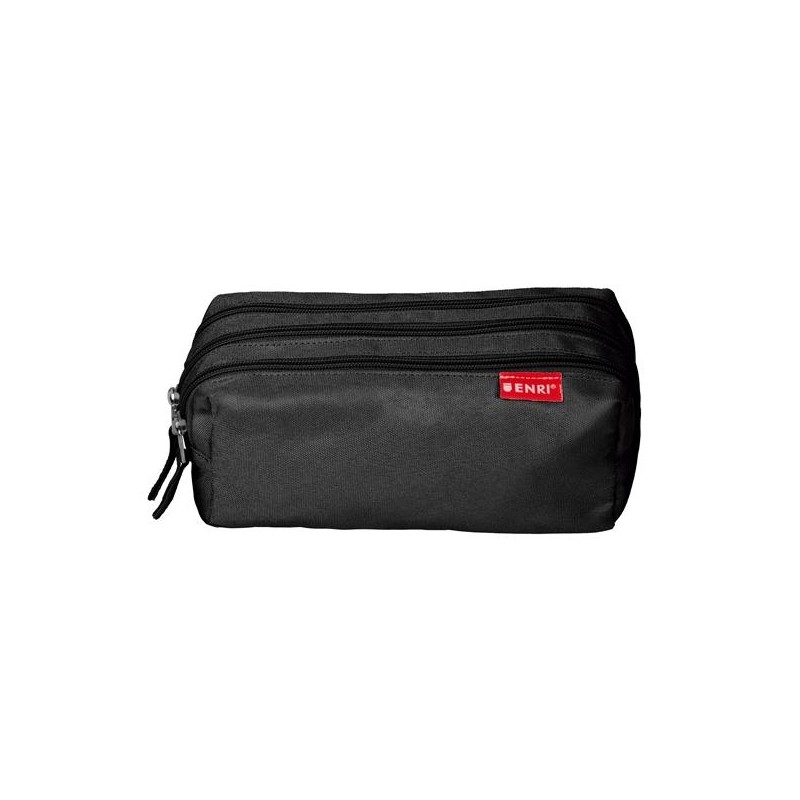 ENRI ESTUCHE 3 CREMALLERAS POLIÉSTER NEGRO