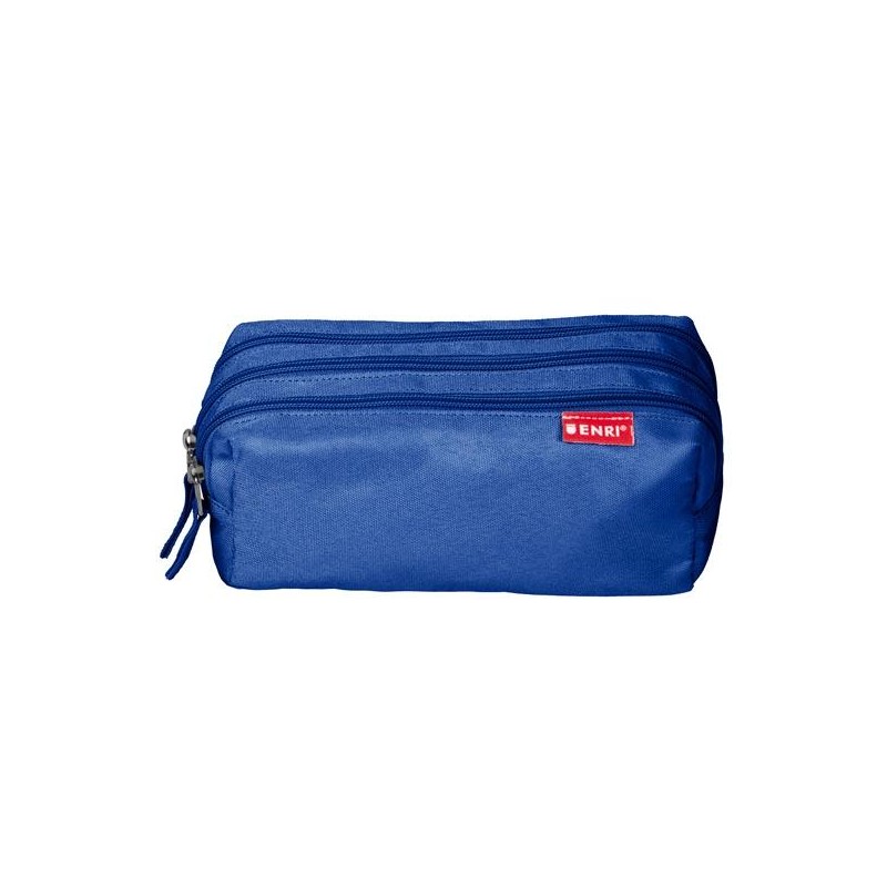 ENRI ESTUCHE 3 CREMALLERAS POLIÉSTER AZUL