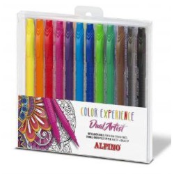 ALPINO ROTULADORES COLOR EXPERIENCE DUAL ARTIST DOBLE PUNTA PERFILA/COLOREA C/SURTIDOS ESTUCHE 12 UD