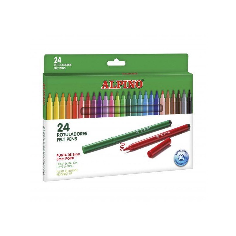 ALPINO ROTULADORES LARGA DURACIÓN ESTUCHE DE 24 C/SURTIDOS