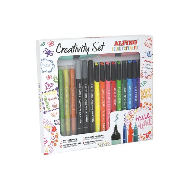 ALPINO ROTULADORES CREATIVITY COLOR EXPERIENCE SET C/SURTIDOS ESTUCHE 20 UD