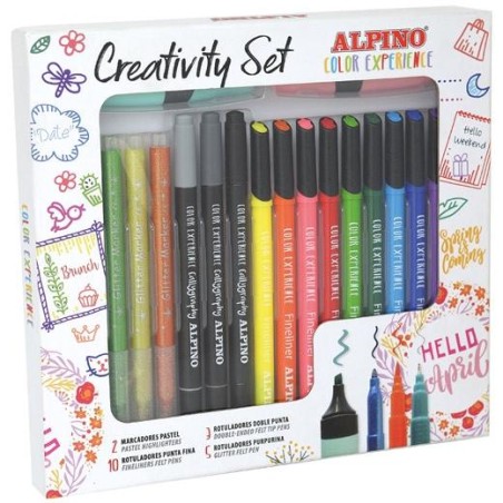 ALPINO ROTULADORES CREATIVITY COLOR EXPERIENCE SET C/SURTIDOS ESTUCHE 20 UD