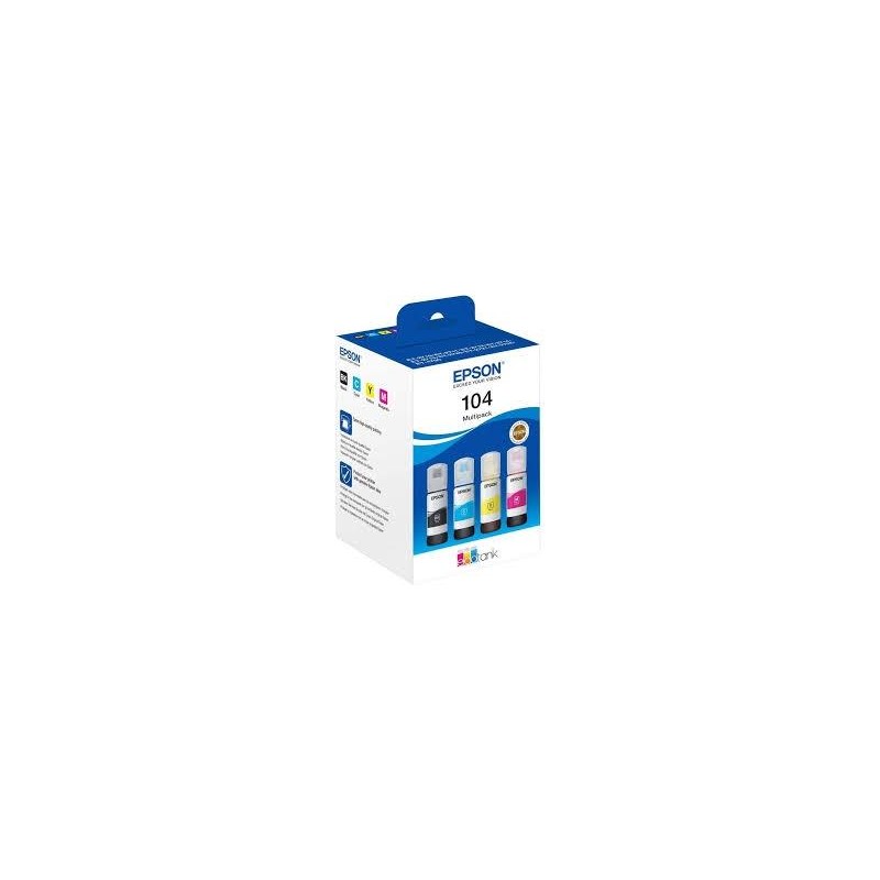 EPSON TINTA BOTES MULTIPACK BK / C / M / Y - ET-2710, 2711, 2726, 2815 - Nº 104