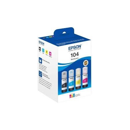 EPSON TINTA BOTES MULTIPACK BK / C / M / Y - ET-2710, 2711, 2726, 2815 - Nº 104