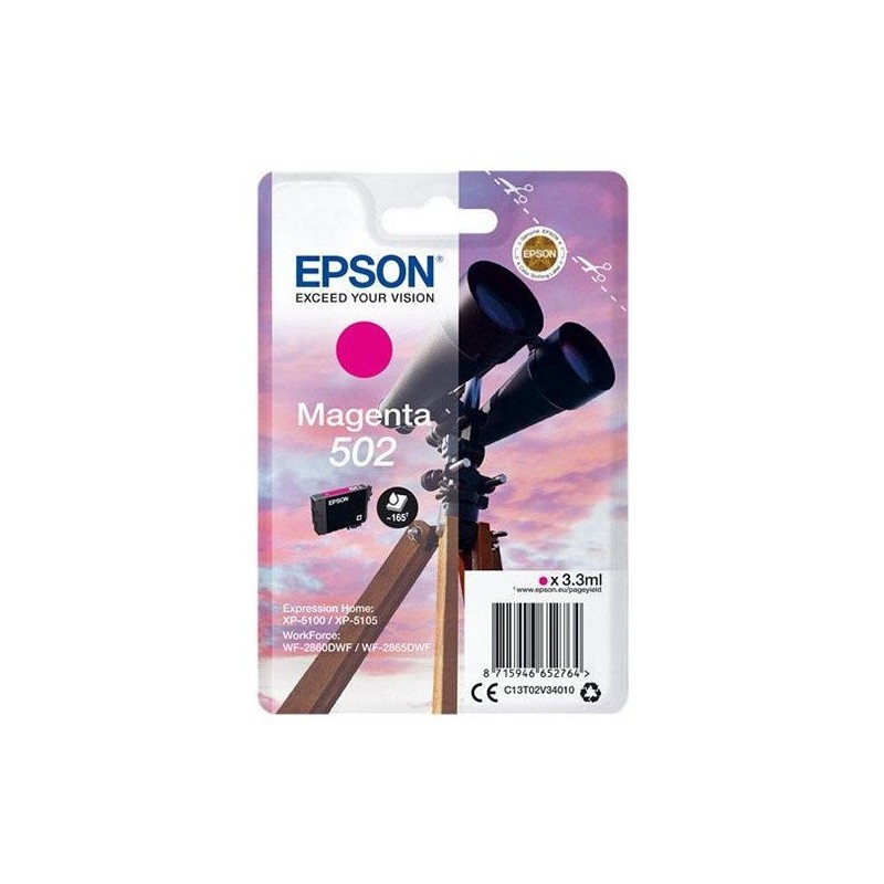 EPSON SINGLEPACK MAGENTA 502 INK (XP-5100, XP-5105, WF-2860DWF, WF-2865DWF)