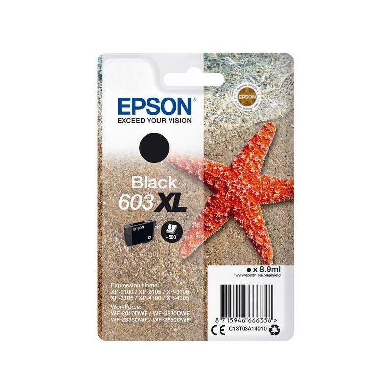 EPSON TINTA NEGRO XP-2100, 3100, 4100 / WF-2830DWF, 2850DWF - 603 XL