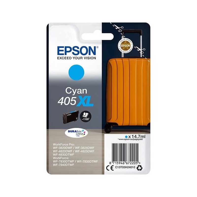 EPSON TINTA CIAN WORKFORCE PRO WF-3820DWF, 3825DWF, 4820DWF, 4825DWF, 4830DWF / WF-7830DTWF, 7835DTWF, 7840DTWF - 405XL