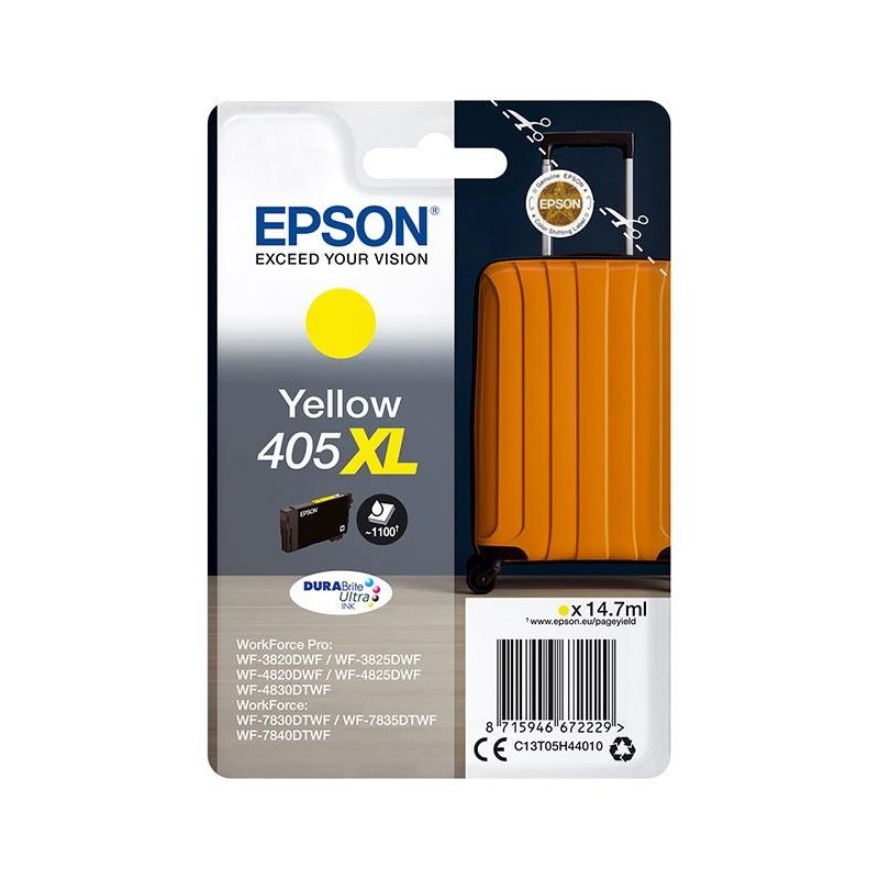 EPSON TINTA AMARILLO WORKFORCE PRO WF-3820DWF, 3825DWF, 4820DWF, 4825DWF, 4830DWF / WF-7830DTWF, 7835DTWF, 7840DTWF - 405XL