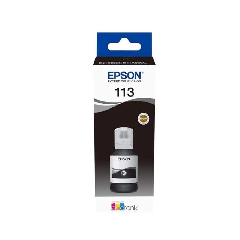 EPSON TINTA BOTE NEGRO ECOTANK ET-5850, ET-5800, ET-16650, ET-16600, ET-5880, ET-5170 - Nº 113