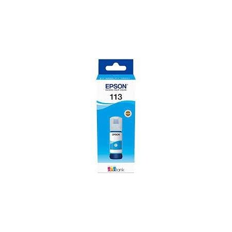 EPSON TINTA BOTE CIAN ECOTANK ET-5850, ET-5800, ET-16650, ET-16600, ET-5880, ET-5170 - Nº 113