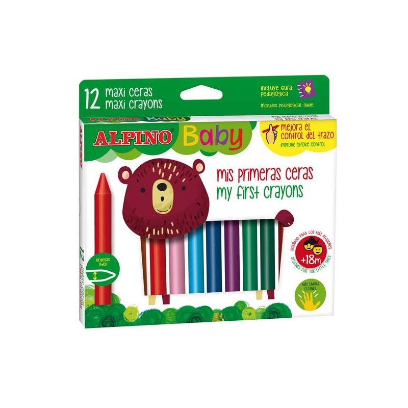 ALPINO CERAS MIS PRIMERAS CERAS BABY GRUESAS MÁS LIMPIAS ESTUCHE DE 12 C/SURTIDOS