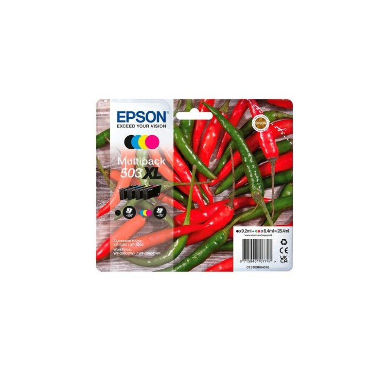 EPSON TINTA MULTIPACK BK / C / M / Y XP-5200, 5205 / WF-2960DWF, 2965DWF - 503XL (ALTA CAPACIDAD)