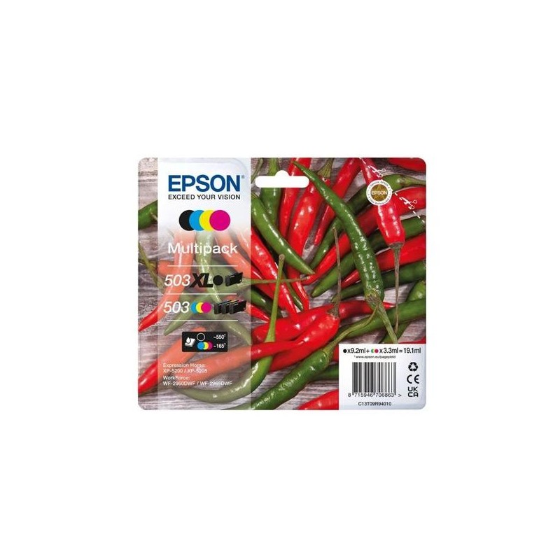 EPSON TINTA MULTIPACK BK / C / M / Y XP-5200, 5205 / WF-2960DWF, 2965DWF - 503XL