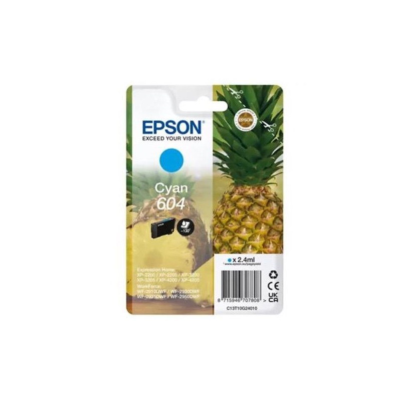 EPSON TINTA CIAN 604 XP-2200, WF-2910DWF