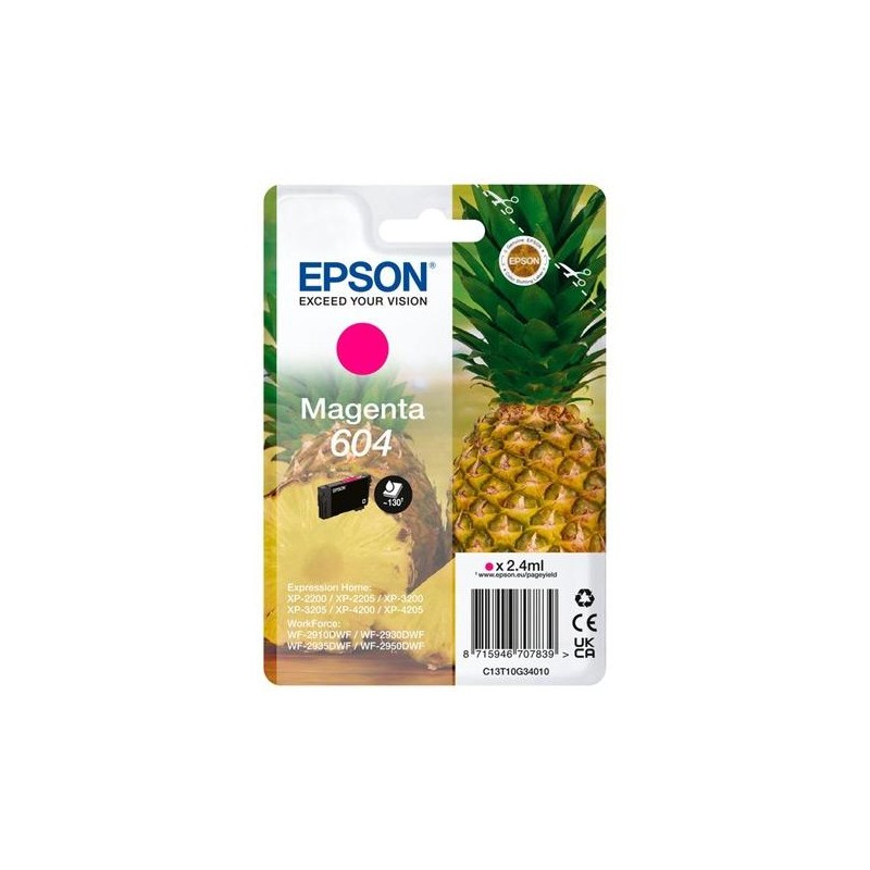 EPSON TINTA MAGENTA 604 XP-2200, WF-2910DWF