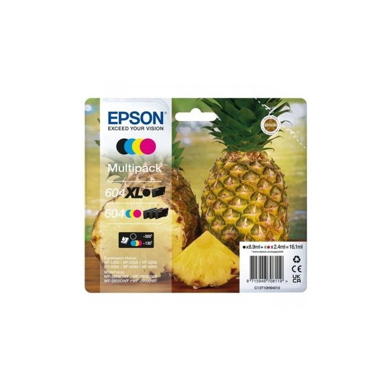 EPSON TINTA MULTIPACK BK XL / C / M / Y XP-2200, WF-2910DWF - 604XL