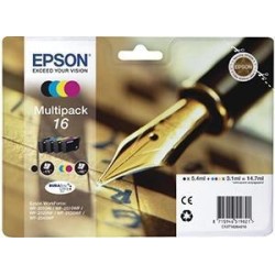 EPSON TINTA BK / C / M/ Y DURABRITE ULTRA INK CARTUCHO - Nº 16 (PACK 4 COLORES)