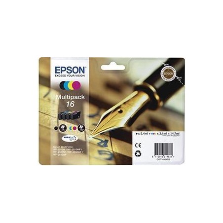 EPSON TINTA BK / C / M/ Y DURABRITE ULTRA INK CARTUCHO - Nº 16 (PACK 4 COLORES)