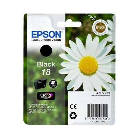 EPSON TINTA NEGRO EXPRESSION HOME XP-102/205/305/405 - Nº18
