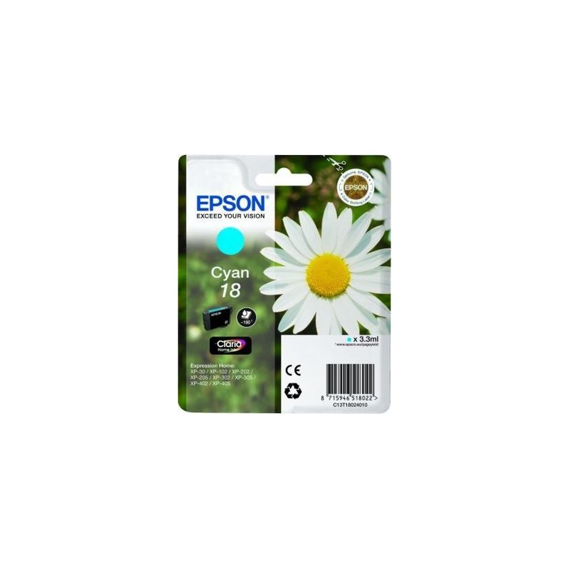 EPSON TINTA CIAN EXPRESSION HOME XP-102/205/305/405 - Nº18