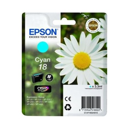 EPSON TINTA CIAN EXPRESSION HOME XP-102/205/305/405 - Nº18