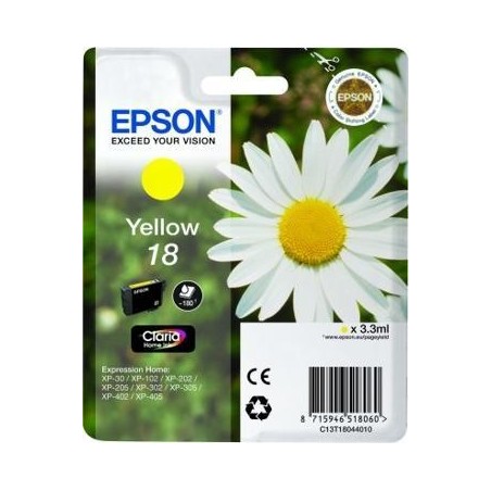 EPSON TINTA AMARILLO EXPRESSION HOME XP-102/205/305/405 - Nº18