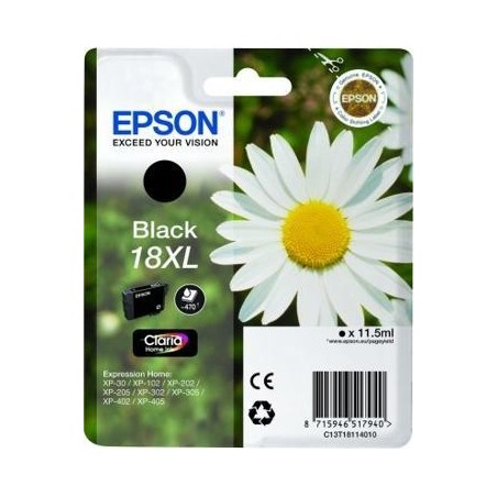 EPSON TINTA NEGRO EXPRESSION HOME XP-102/205/215/305/405 - Nº18XL