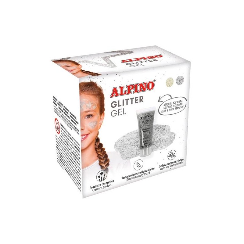 ALPINO GEL TRANSPARENTE CON PURPURINA GLITTER PLATA
