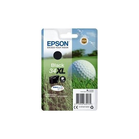 EPSON CARTUCHOS DE TINTA NEGRO DURABRITE ULTRA INK, 34XL, EMBALAJE INDIVIDUAL, 1 X 10,8 ML