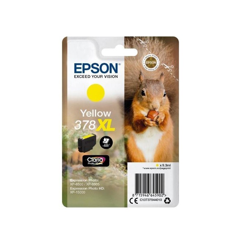 EPSON TINTA AMARILLO XP-8500, 8505, 15000 - Nº 378XL (CLARIA PHOTO HD)