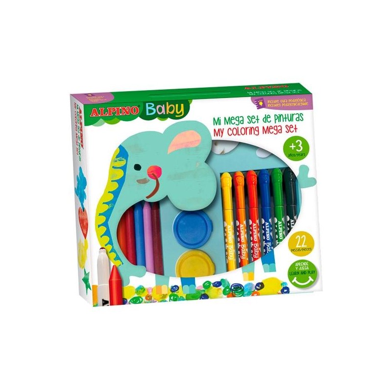 ALPINO PINTURAS BABY PARA NIÑOS MEGA SET DE 36 PIEZAS C/SURTIDOS