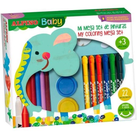 ALPINO PINTURAS BABY PARA NIÑOS MEGA SET DE 36 PIEZAS C/SURTIDOS