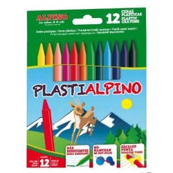 ALPINO CERAS PLÁSTICAS PLASTIALPINO 115MM NO MANCHAN ESTUCHE DE 12 C/SURTIDOS