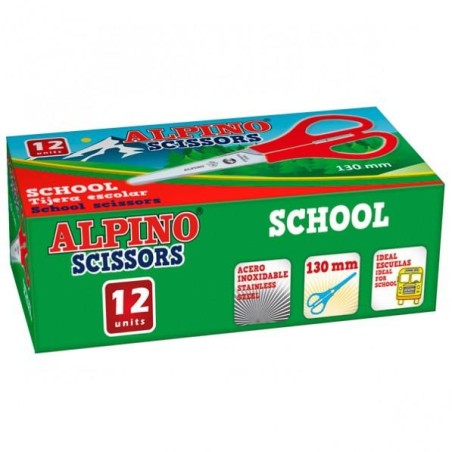 ALPINO TIJERAS ESCOLARES SCHOOL ESPECIAL ACERO INOXIDABLE C/SURTIDOS