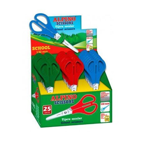 ALPINO TIJERAS ESCOLARES SCHOOL ESPECIAL ACERO INOXIDABLE C/SURTIDOS