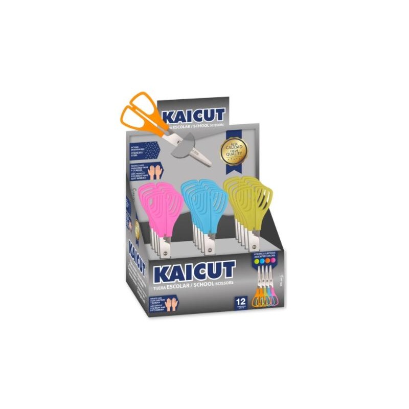 KAICUT TIJERAS ESCOLARES 130MM ACERO INOXIDABLE C/SURTIDOS