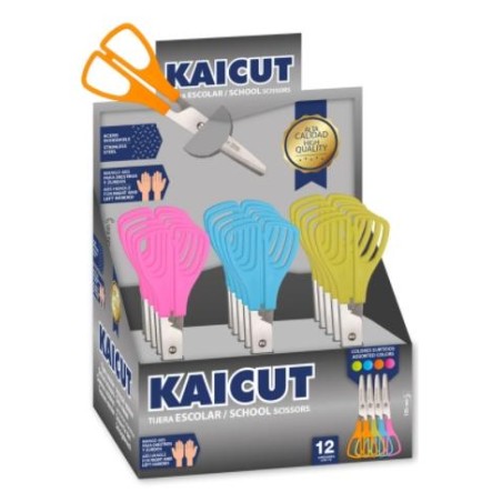 KAICUT TIJERAS ESCOLARES 130MM ACERO INOXIDABLE C/SURTIDOS