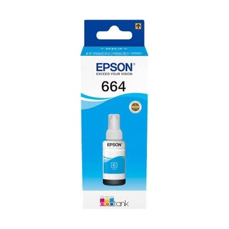 EPSON TINTA BOTE CIAN ECOTANK ECOTANK L355, 555 / ET-2500, 2550 , 2600 , 2650, 4500, 14000 - Nº 664