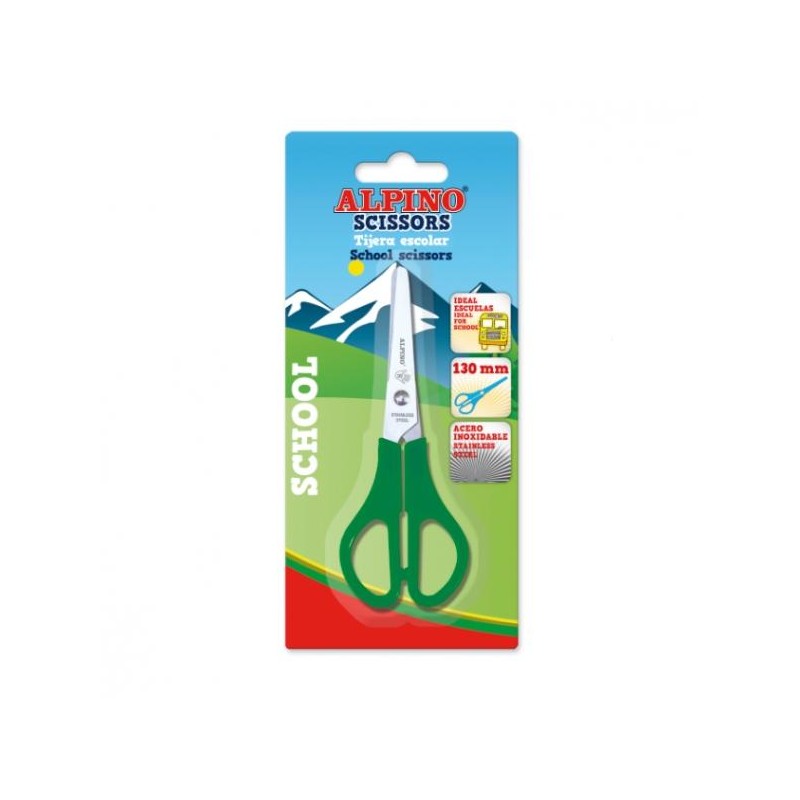 ALPINO TIJERAS SCHOOL 13CM BLISTER C/SURTIDOS