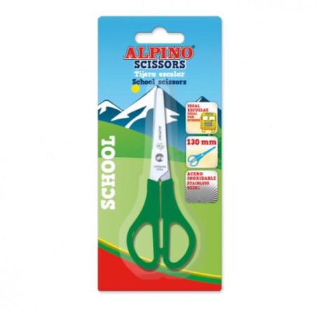 ALPINO TIJERAS SCHOOL 13CM BLISTER C/SURTIDOS