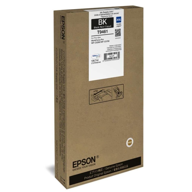 EPSON TINTA NEGRO WORKFORCE PRO WF-C5290DW, C5790DWF **XXL** (SUPER ALTA CAPACIDAD)