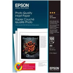 EPSON PAPEL FOTOGRÁFICO PHOTO QUALITY A4 102GR INKJET PAQUETE 100H BLANCO