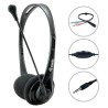 EQUIP AURICULARES ESTÉREO JACK 3.5MM ULTRALIGEROS CON MICRÓFONO FLEXIBLE AJUSTABLE NEGRO
