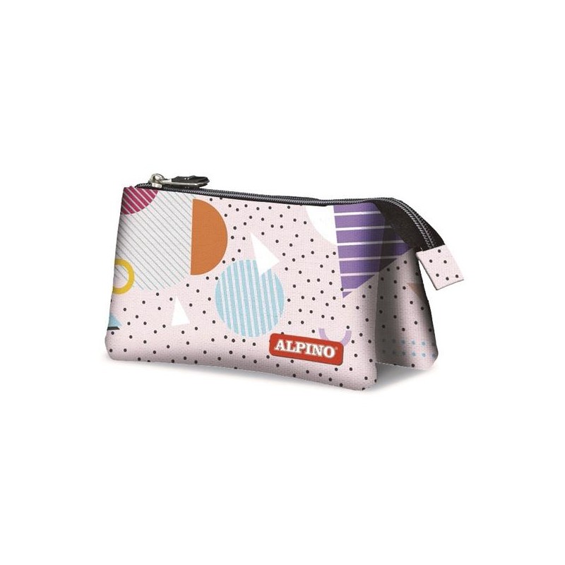 ALPINO ESTUCHE GEOMETRIC 3 COMPARTIMENTOS 22X11X3,5CM MULTICOLOR