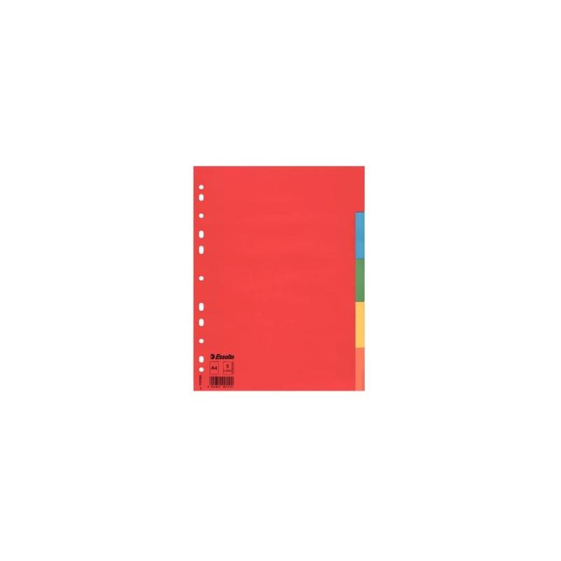 ESSELTE SEPARADORES MULTITALADRO CARTÓN A4 5 POSICIONES COLORES