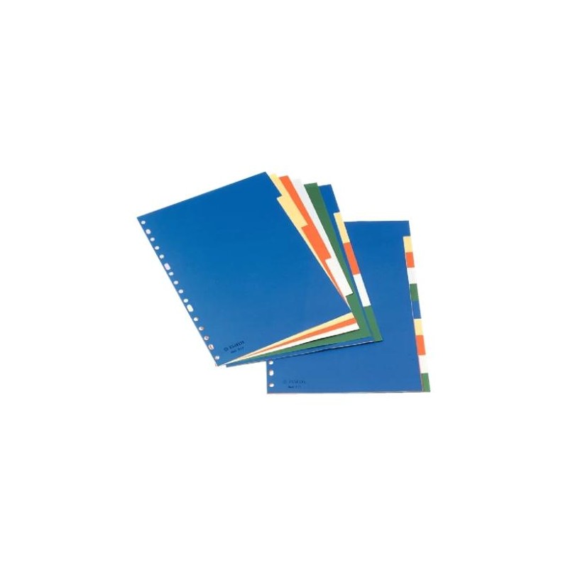 ESSELTE SEPARADORES 10 POSICIONES A4 PP COLORES CON CARÁTULA ÍNDICE CARTÓN BLANCO / NEGRO