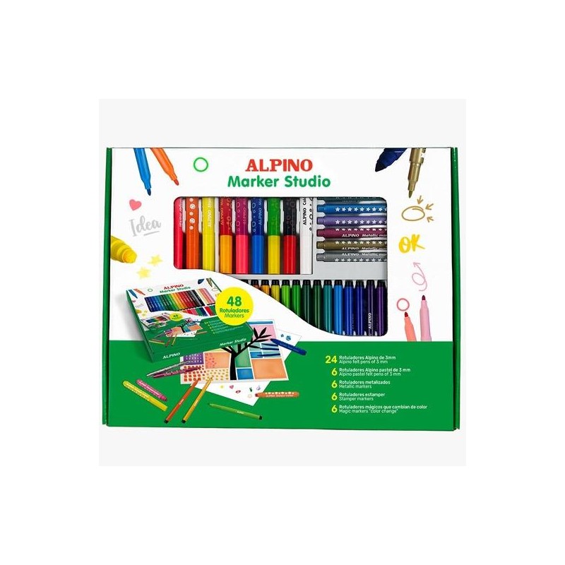 ALPINO ROTULADORES MARKER STUDIO COLORES SURTIDOS SET 48 UD