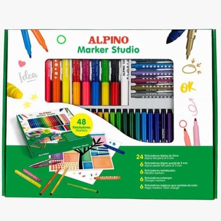 ALPINO ROTULADORES MARKER STUDIO COLORES SURTIDOS SET 48 UD
