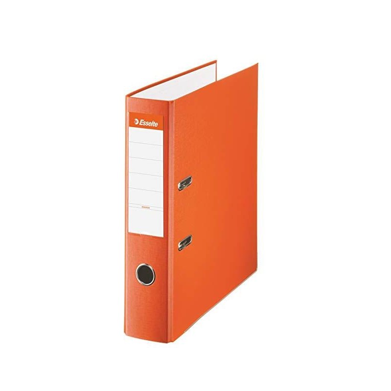 ESSELTE ARCHIVADOR PALANCA FOLIO LOMO ANCHO PP INTERIOR FORRADO EN PAPEL RADO CANTONERAS NARANJA