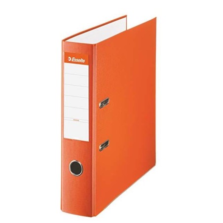 ESSELTE ARCHIVADOR PALANCA FOLIO LOMO ANCHO PP INTERIOR FORRADO EN PAPEL RADO CANTONERAS NARANJA